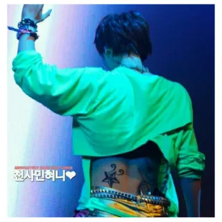 💦 천사민혀니 Idool, Tattoo, Optreden, Kpop telegram sticker