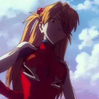 🍣 Asuka Langley Sohryu Neon Genesis Evangelion anime, girl, red hair, Evangelion, Asuka, character telegram sticker