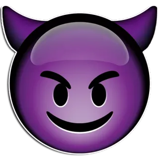 😈 teufel, emoji, lila, böse, hörner, smiley, finster, cartoon whatsapp sticker