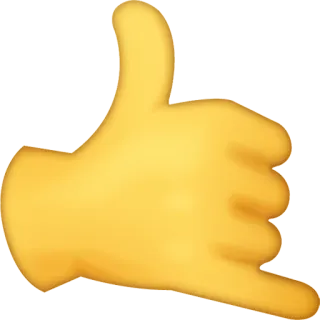 🤙 emoji, hand gesture, call me, phone, communication, yellow telegram sticker