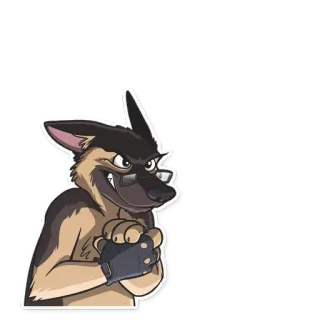 😈 Hund, anthropomorph, Tier, Fell, Cartoon telegram sticker