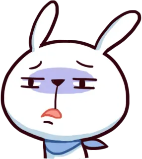 😑 hase, cartoon, tier, aufkleber, süß, traurig, emotion telegram sticker