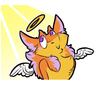 😇 angel, wings, halo, cute, cartoon, animal telegram sticker