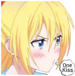 😙 One Kiss anime, kiss, cute, cartoon telegram sticker