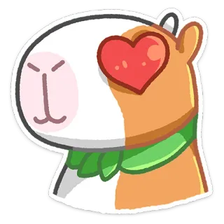 😍 Lama, Tier, Herz, Liebe, Süß, Cartoon, Kawaii whatsapp sticker