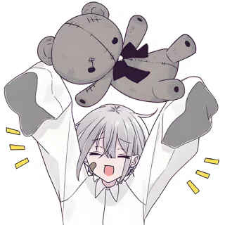 🥳 anime, cute, happy, teddy bear, boy telegram sticker
