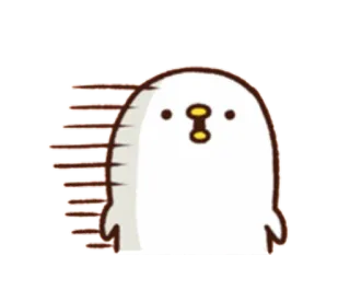 😐 cute, kawaii, animal, bird, chick, animated, running, speed telegram sticker