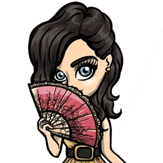 ☺️ 여자, 팬, 원피스, 만화, 소녀, 흑발, 애니 telegram sticker