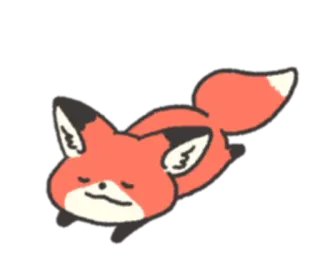 😑 狐狸, 动物, 睡觉, 可爱, 卡哇伊 telegram sticker