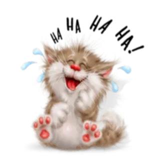 😂 gatto, cartone animato, felice, ridente, carino, gioioso, giocoso telegram sticker