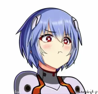 💙 Rei Ayanami Evangelion anime, girl, expression, rei ayanami, neon genesis evangelion telegram sticker