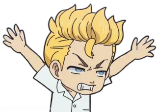 💫 animé, dessin animé, en colère, personnage, autocollant whatsapp sticker