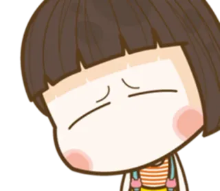 😑 Dessin animé, Fille, Triste, Expression, Mignon, Animation telegram sticker