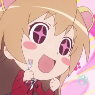 🤎 Taiga Aisaka Toradora! anime, cute, kawaii, chibi, fork telegram sticker