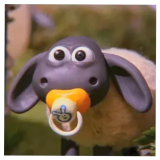 🐑 Shaun the Sheep mouton, dessin animé, tétine, animal, comédie telegram sticker