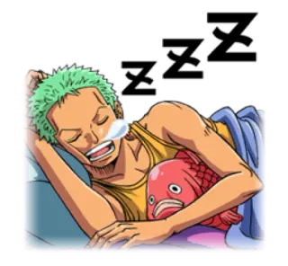 😴 Zoro One Piece anime, tidur, karakter, One Piece, Zoro whatsapp sticker