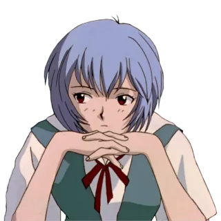 😒 Rei Ayanami Neon Genesis Evangelion Anime, Personagem, Mangá, Garota, Rei Ayanami, Evangelion whatsapp sticker