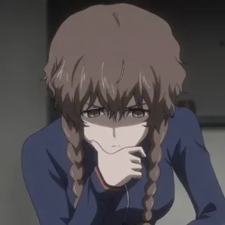 ⏱ Rumiho Akiha Steins;Gate Anime, Steins;Gate, Rumiho Akiha, Personagem Fictício, Pensando whatsapp sticker