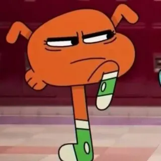 😠 Darwin Watterson The Amazing World of Gumball kartun, ikan, oranye, animasi, Darwin telegram sticker