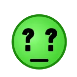 🤔 znak zapytania, zielony, zmieszany, niepewny, emoji whatsapp sticker