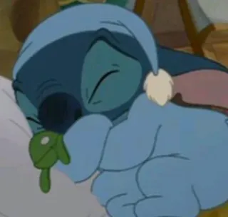 😴 Stitch slaap, slapen, schattig, Lilo en Stitch, cartoon telegram sticker