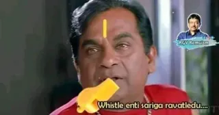 😨 Whistle enti sariga ravatledu.... Telugu, Pessoa, Apito, Engraçado whatsapp sticker