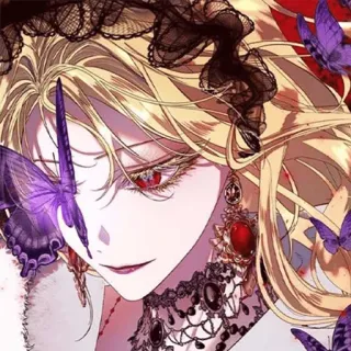 ♦️ Anime, Donna, Farfalla, Ritratto, Fantasy, Arte digitale telegram sticker