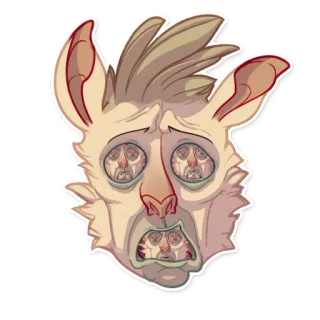 😵 sticker, creature, monster, illustration, fantasy, art telegram sticker