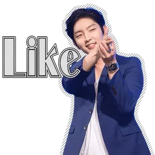 👍 Like ถูกใจ, ยกนิ้ว, อนุมัติ, เชิงบวก, ผู้ชาย, นักแสดงเกาหลี whatsapp sticker
