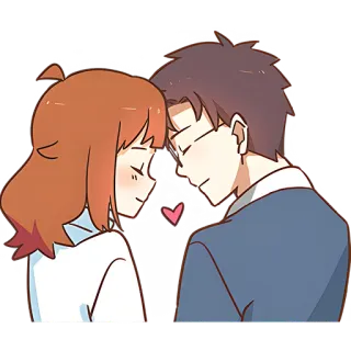 ☺️ 만화, 사랑, 커플, 귀여운, 로맨스 telegram sticker