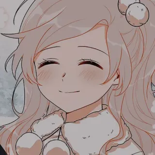 🌻 Anime Mädchen, süß, Lächeln, Winter, Schnee, Cartoon telegram sticker