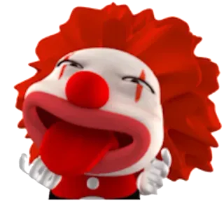 🤡 Clown, Cartoon, Lustig, Sticker, Rote Nase, Zunge raus whatsapp sticker