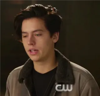 🖤 Jughead Jones Riverdale homem, ator, série de TV, Riverdale, Jughead Jones, jaqueta, drama adolescente telegram sticker