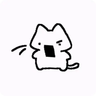😑 cat, animal, sticker, angry, cartoon, cute, sketch telegram sticker