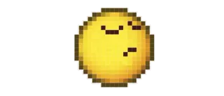 😑 Emoji, Glimlach, Pixel, Geel, Schattig telegram sticker