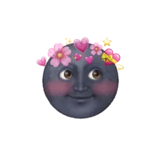 🌚 mond, emoji, blumen, süß, kawaii, herzen telegram sticker