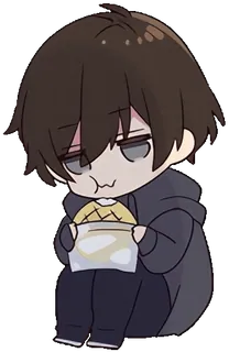 😋 Anime, Chibi, Manger, Pain, Mignon, Décontracté telegram sticker