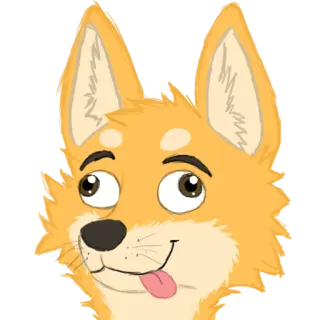 😛 cane, shiba inu, animale, animale domestico, adesivo, cartone animato telegram sticker