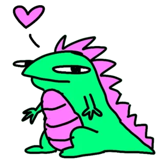 ❤️ dinosaurus, kartun, reptil, binatang, cinta, hati telegram sticker