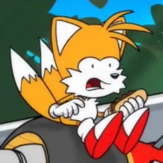 🦊 Tails Cartoon, Tails, Miles Prower, Sonic the Hedgehog, Fuchs, Tier whatsapp sticker