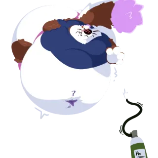 😳 Katze, Cartoon, Ballon, Helium, dick telegram sticker