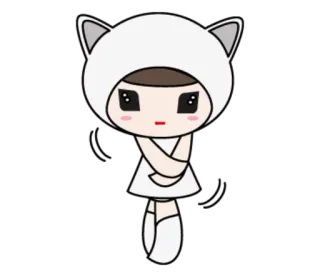 🙂 Dessin animé, Personnage, Fille, Mignon, Kawaii, Animé telegram sticker