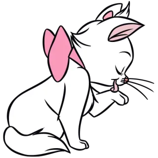 😋 Marie The Aristocats kat, kitten, De Aristokatten, Disney, cartoon, dier telegram sticker