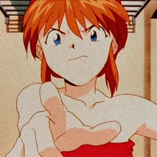 😡 Asuka Langley Soryu Neon Genesis Evangelion anime, character, fanart telegram sticker