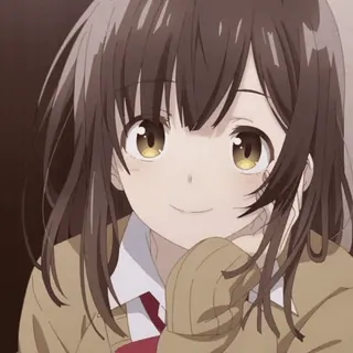 ❤ anime, girl, cute, brown hair, school uniform telegram sticker