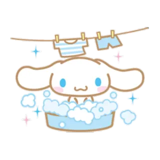 😂 Cinnamoroll cinnamoroll, sanrio, kawaii, süß, wäsche, waschen telegram sticker