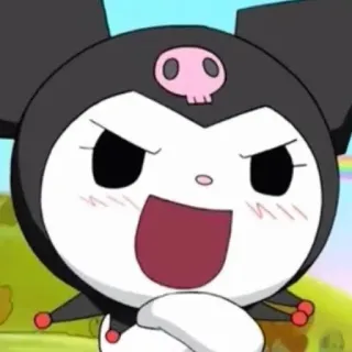 😠 Kuromi 쿠로미, 산리오, 애니메이션, 만화, 캐릭터, 귀여운 telegram sticker