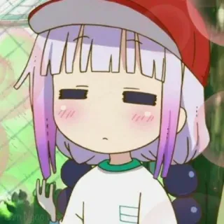 😶 Kanna Kamui Miss Kobayashi's Dragon Maid kanna, kanna kamui, miss kobayashi's dragon maid, anime, imut, kawaii telegram sticker