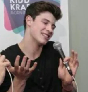 😬 Shawn Mendes Shawn Mendes, singer, microphone, interview, musician telegram sticker