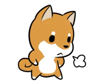 😤 Hund, Shiba Inu, Cartoon, Tier, Süß, Verlegen whatsapp sticker